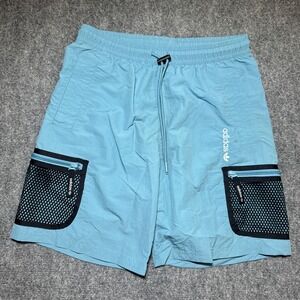 Adidas‎ Adventure Woven Cargo Shorts Hiking Outdoor Gorpcore Light Blue Size S